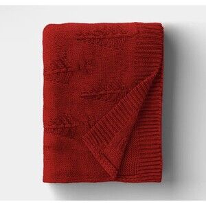 Tree Knit Throw Blanket Red - Threshold